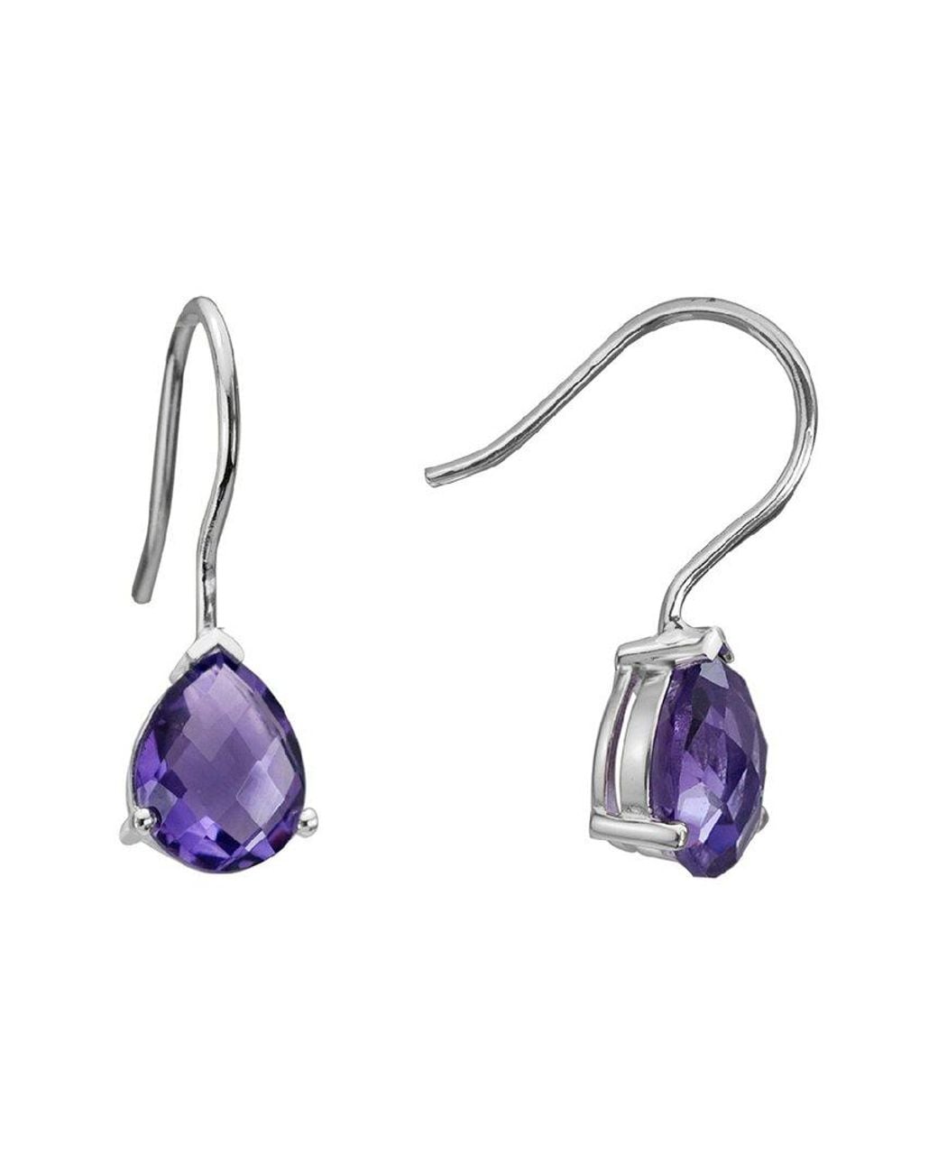 Gemstones Blue Silver 4.00 Ct. Tw. Amethyst Earrings