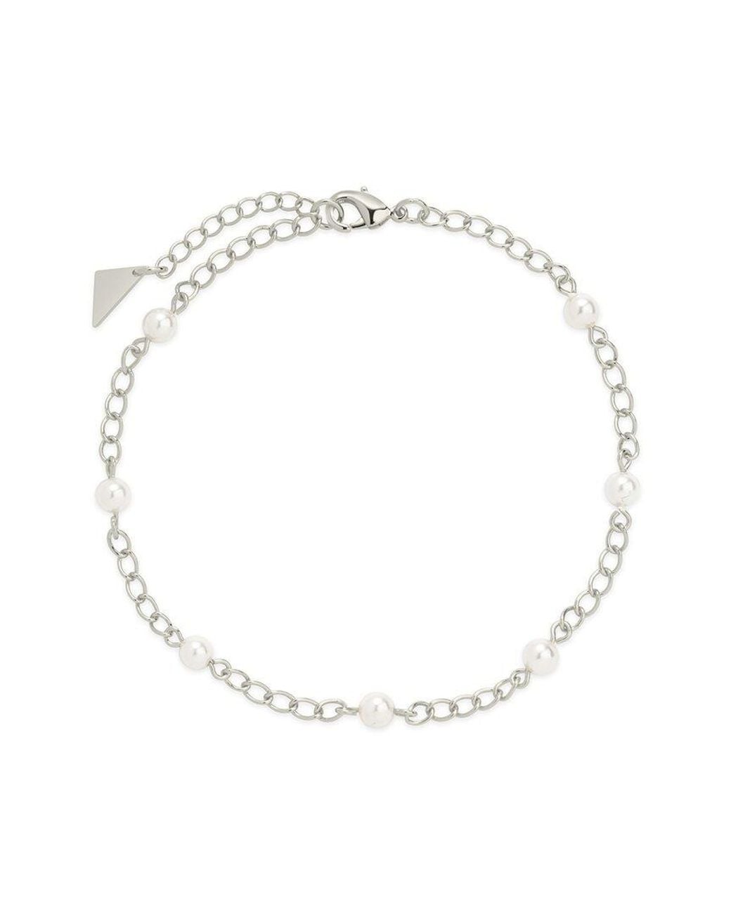 Sterling Forever White Coast Chain Anklet