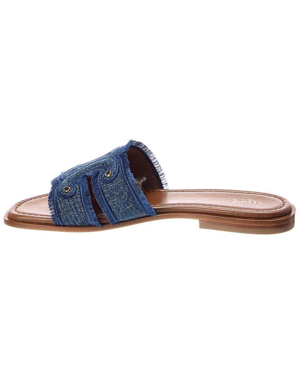 Céline Blue Marina Denim Mule