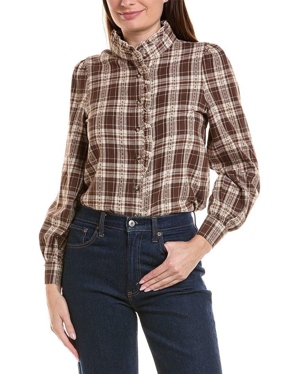 ANNA KAY Brown Simran Rayee Flannel Shirt