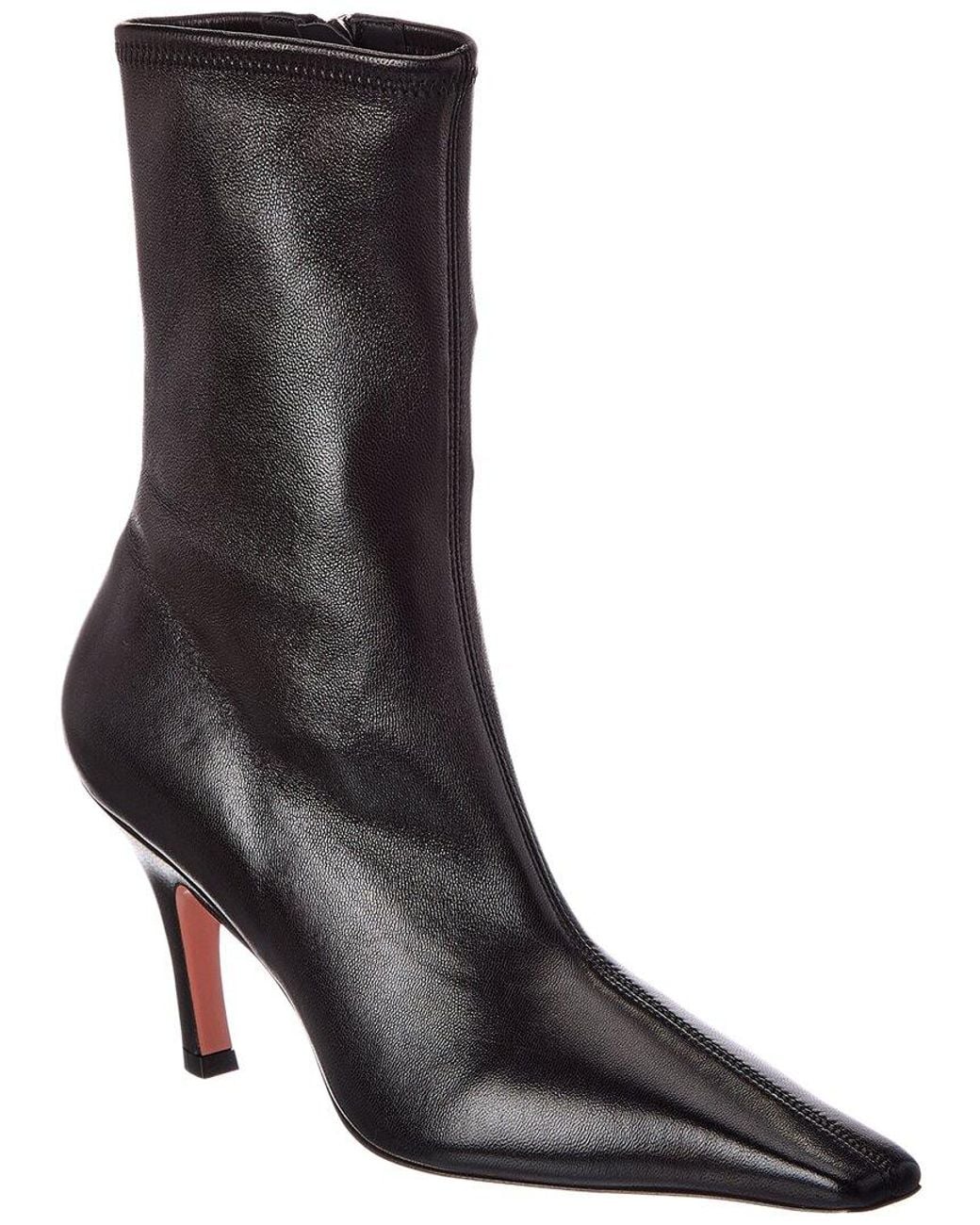 AMINA MUADDI Black Jamie Stretch Leather Bootie