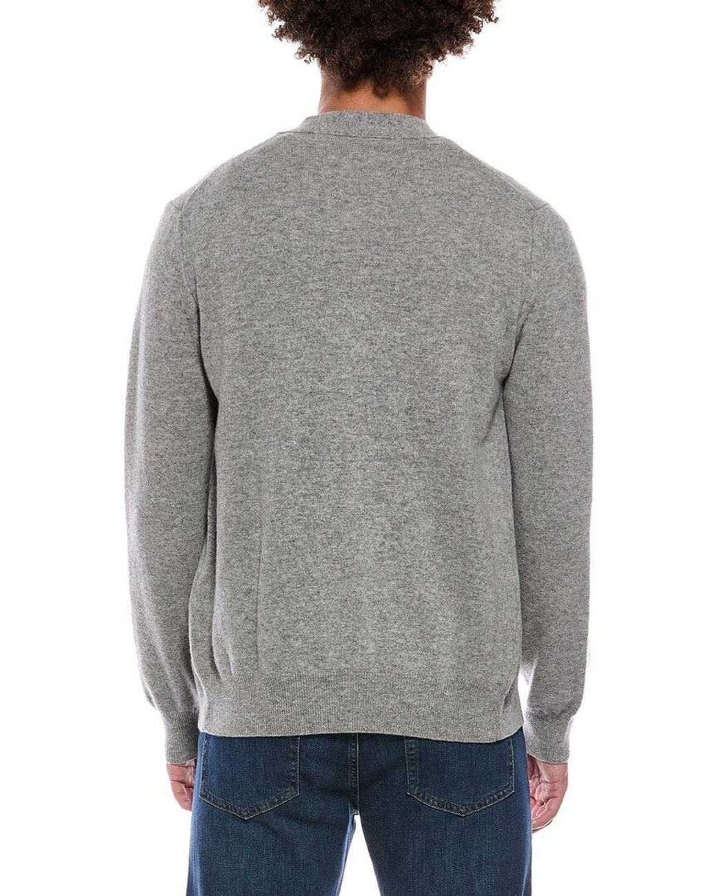 COMME DES GARÇONS PLAY Gray Knit Wool V-Neck Cardigan for men