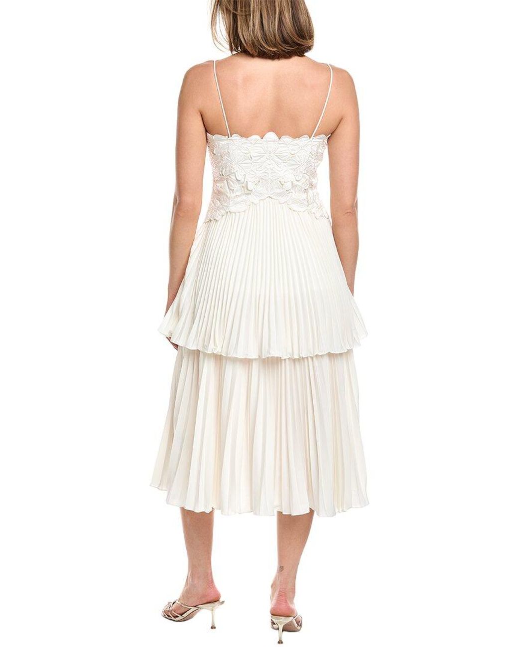 AMUR White Esmae Floral Midi Dress
