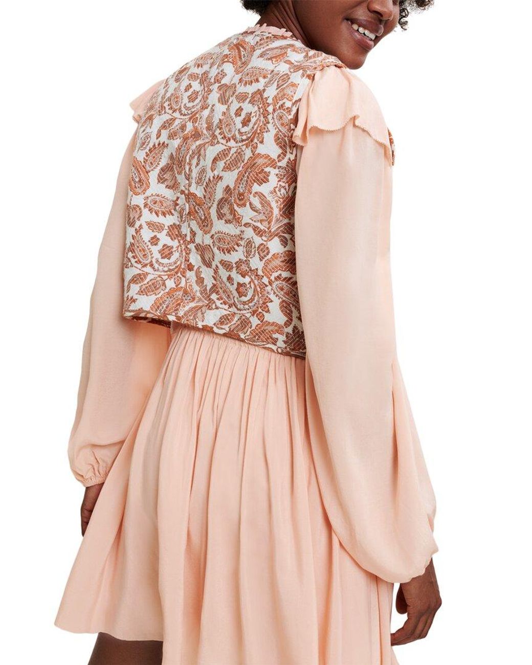 Maje Pink Linen-blend Suit Blazer