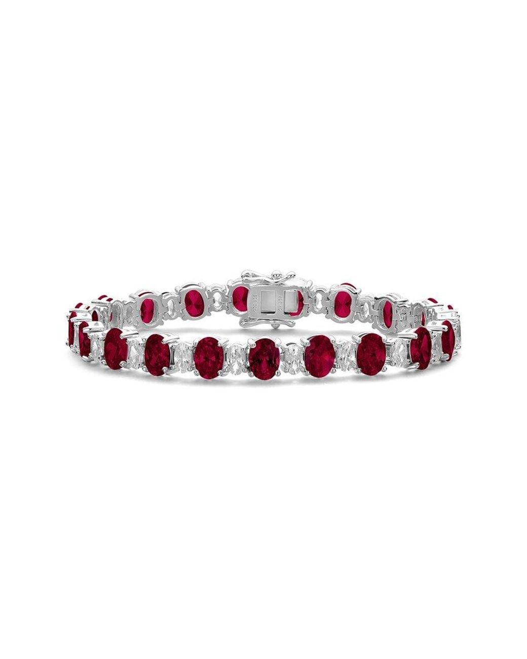 Genevive Jewelry Red Silver Bracelet