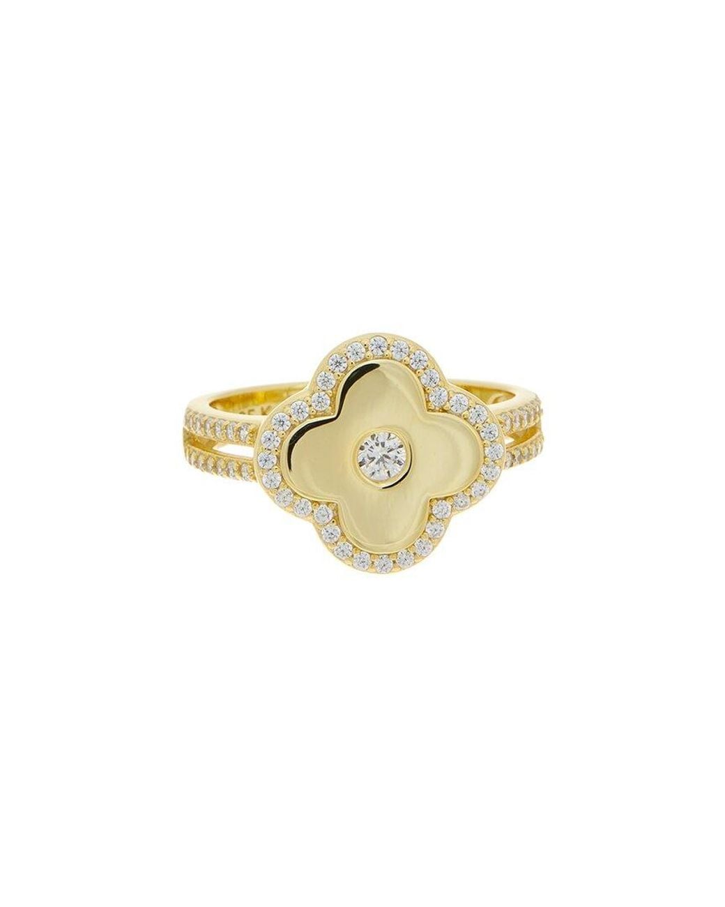 Meshmerise White 18K Over Cz Onyx Ring