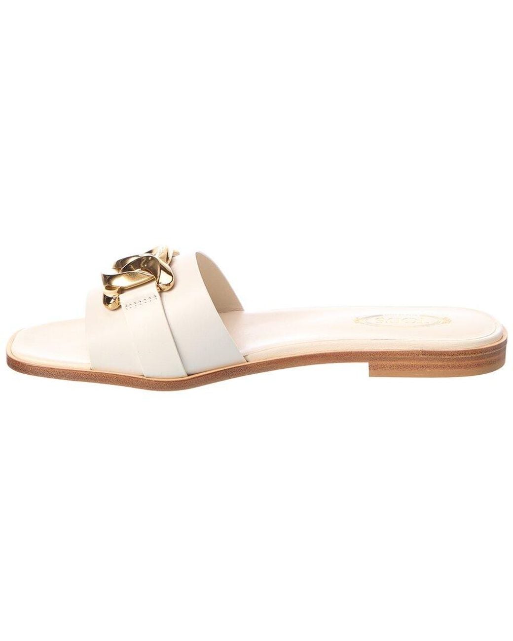 Tod's White Leather Sandal