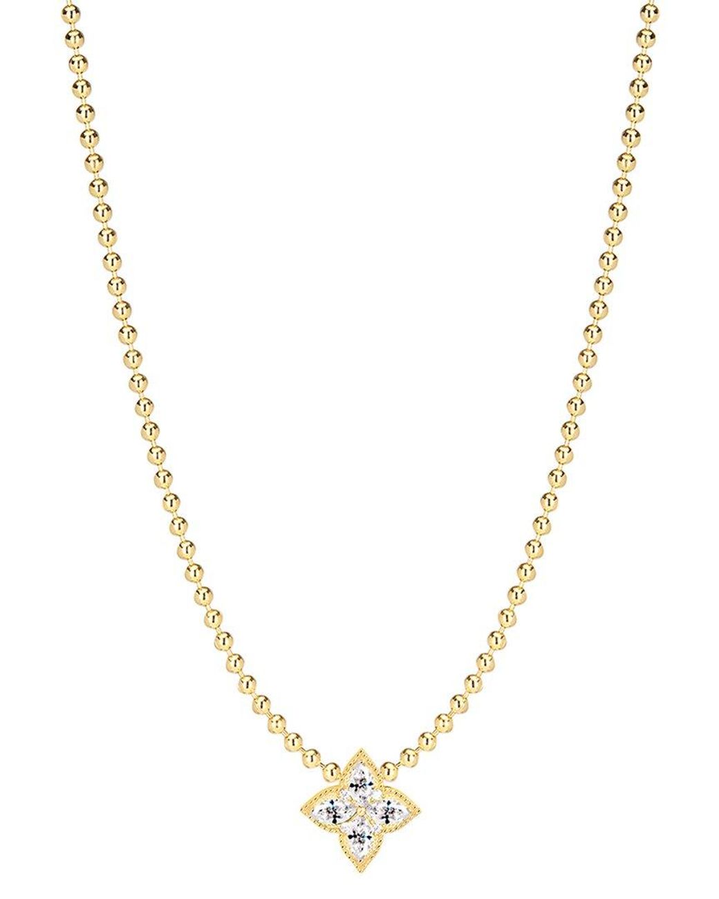 Gabi Rielle Metallic Shining Moment 14k Over Silver Cz Luxe Clover Necklace