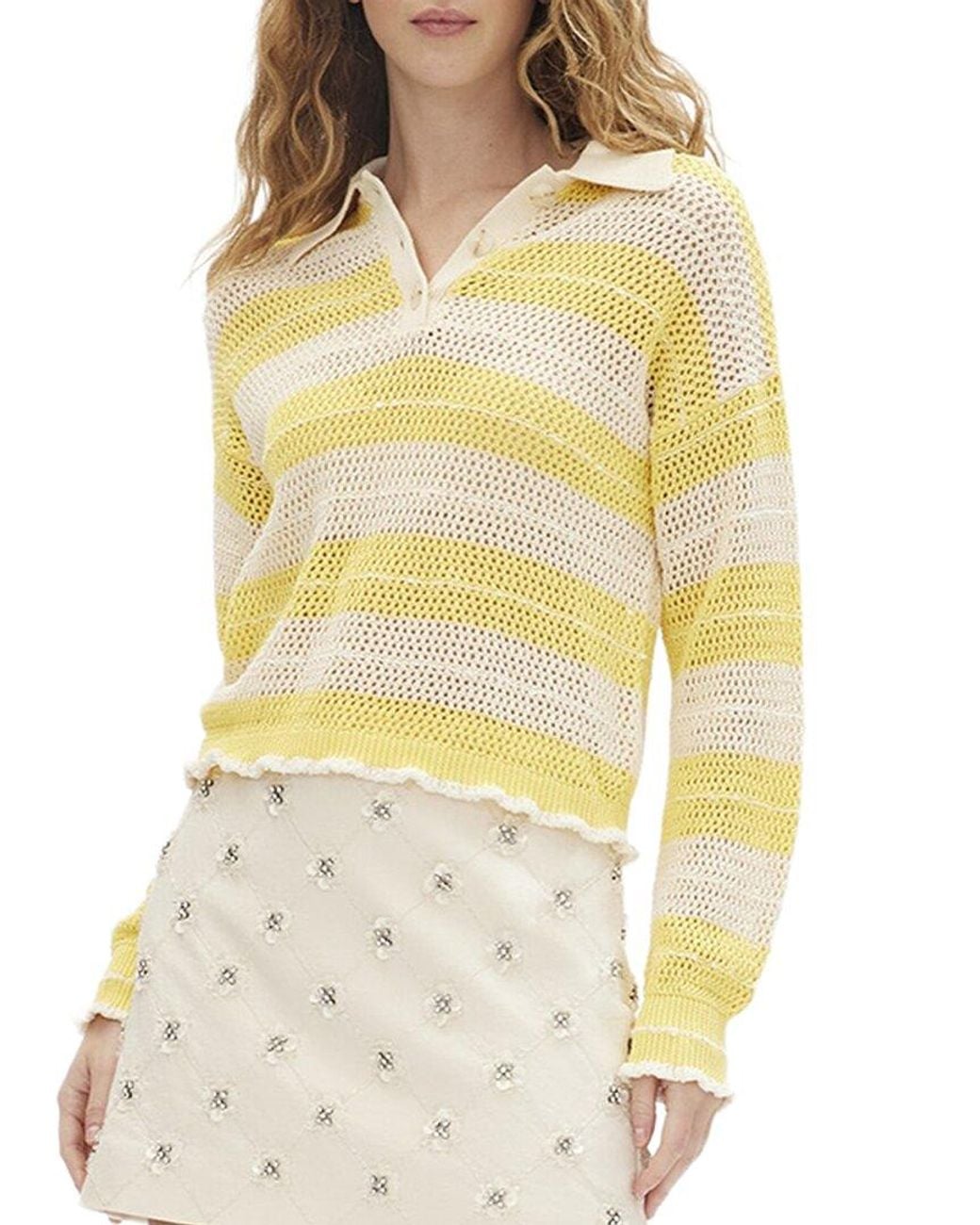 Tanya Taylor Yellow Quinn Sweater