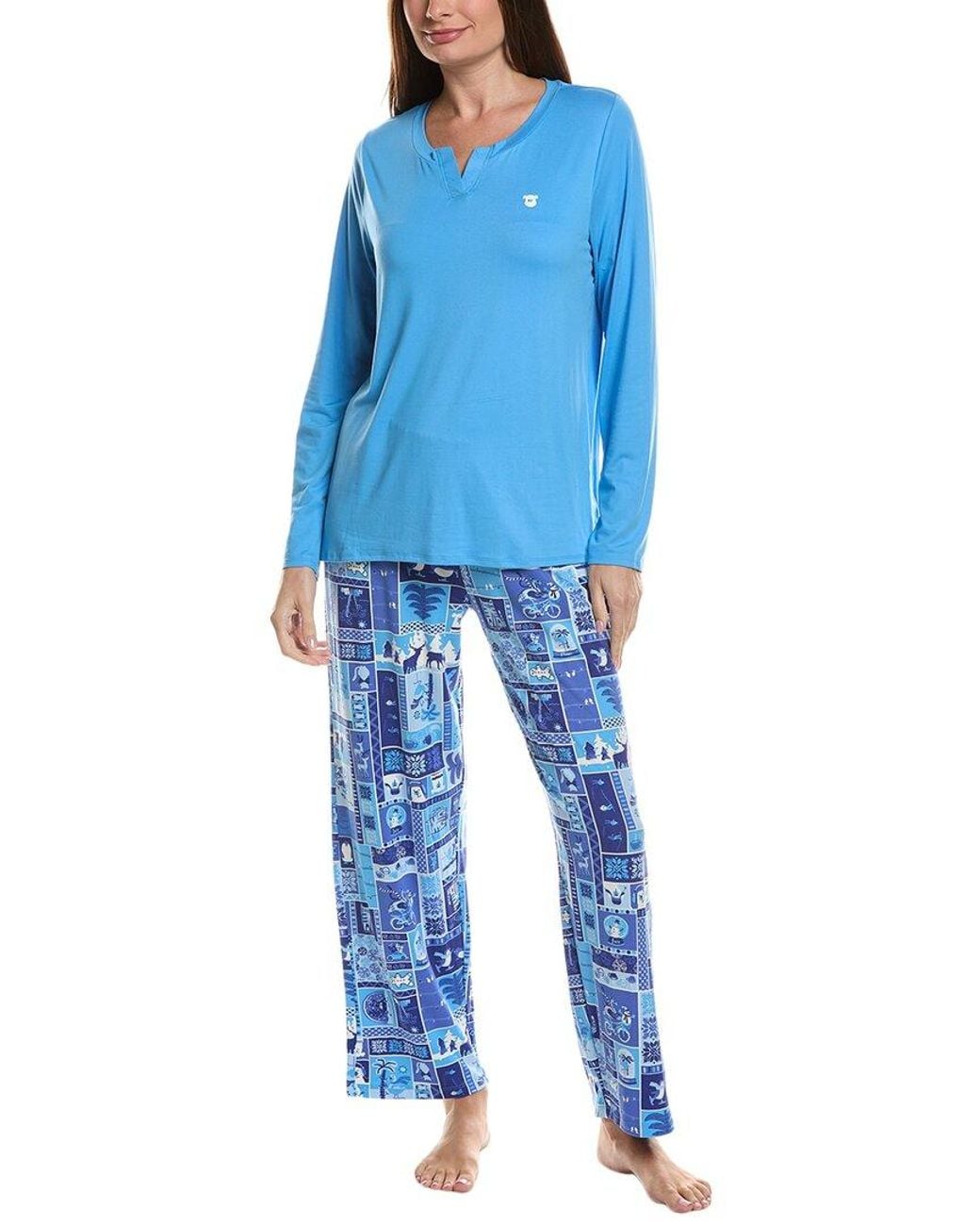 Hue Blue 2Pc Timeless Jersey Pajama Set