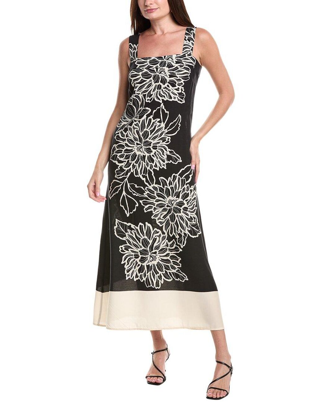 Vince Camuto Black Square Neck Maxi Dress