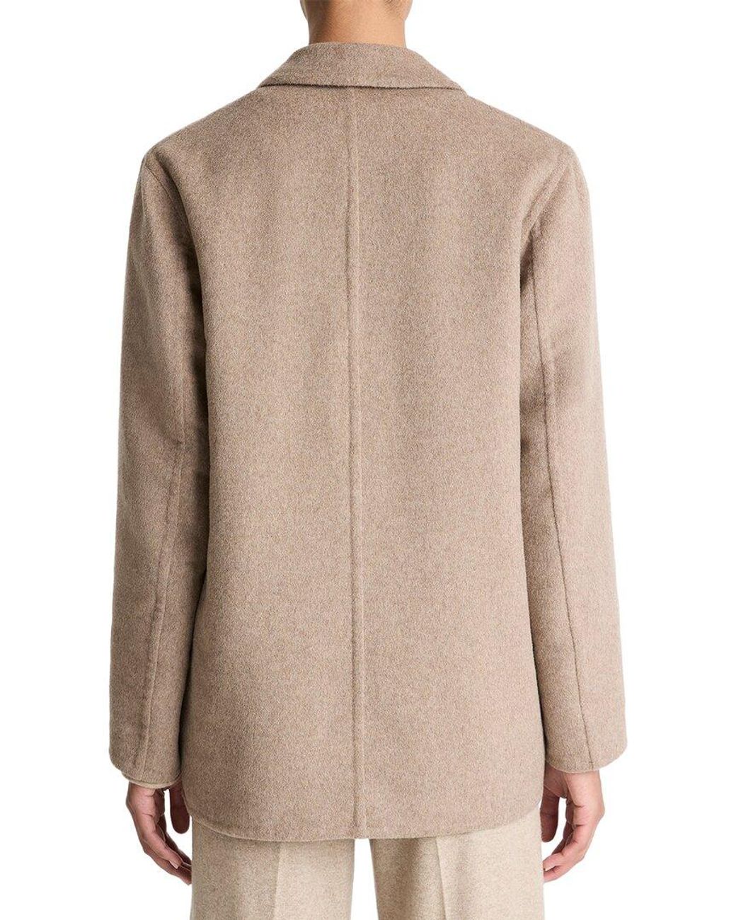 Vince Natural Double Faced Wool & Cashmere-Blend Cardi Blazer