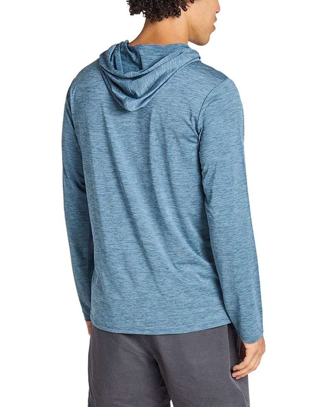 Life Is Good. Blue Hooded Sun Shirt for men