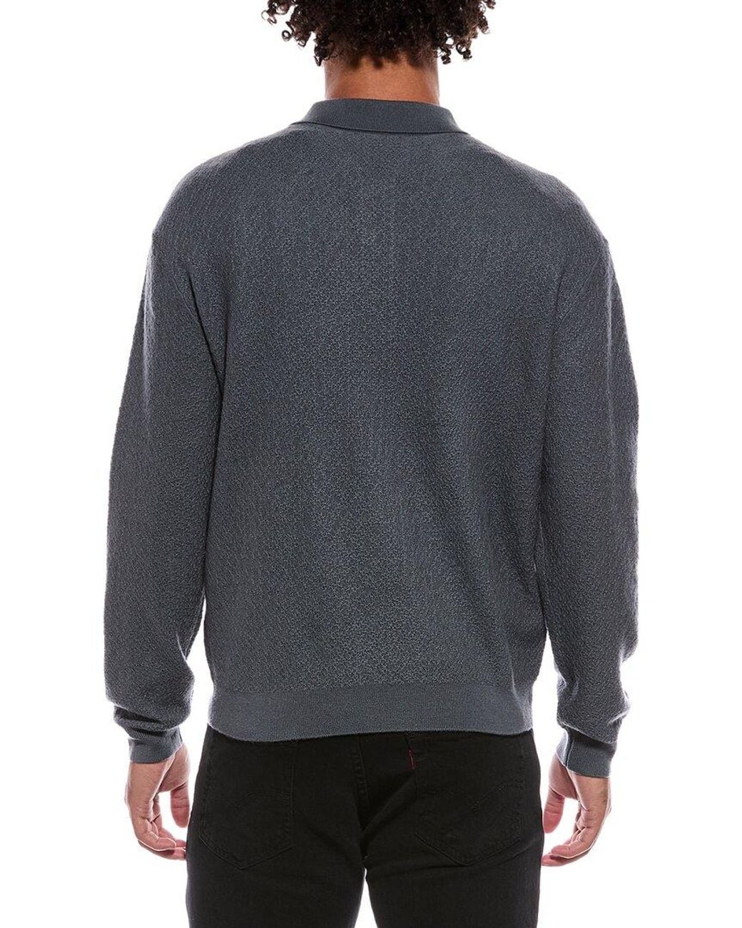 FRAME Blue Frame Wool Polo Sweater for men