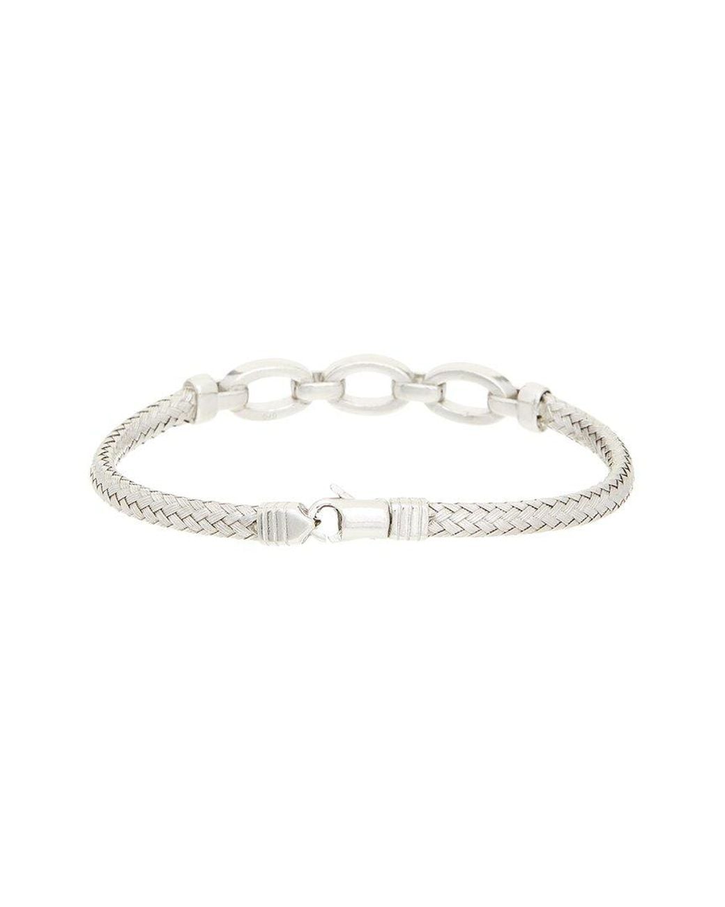 Meshmerise White 0.06 Ct. Tw. Diamond 18K Over Bangle Bracelet