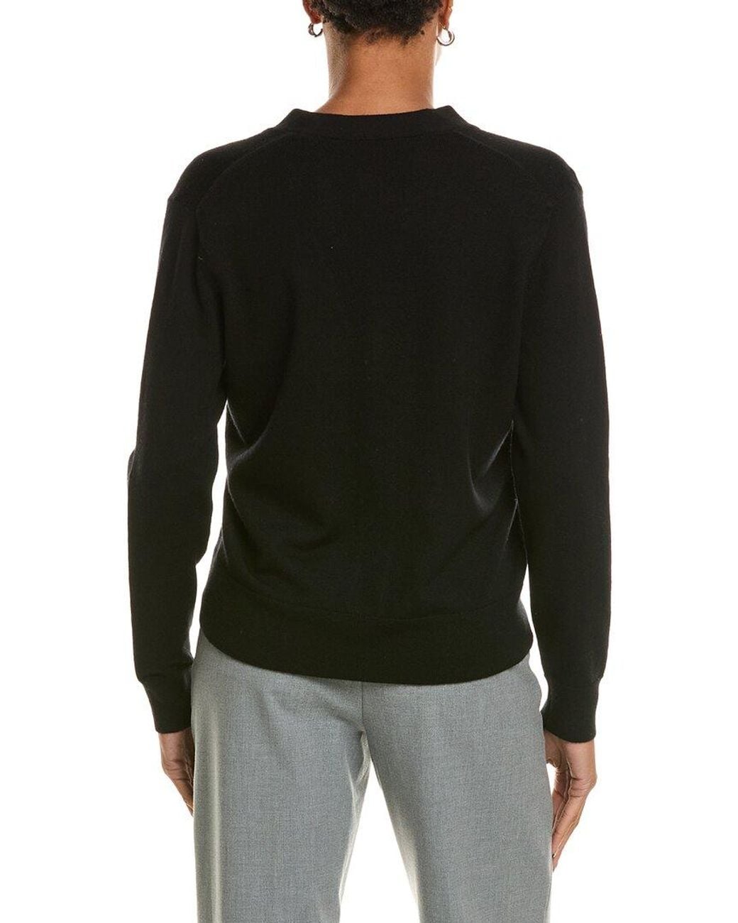 Vince Black V-Neck Wool & Cashmere-Blend Cardigan