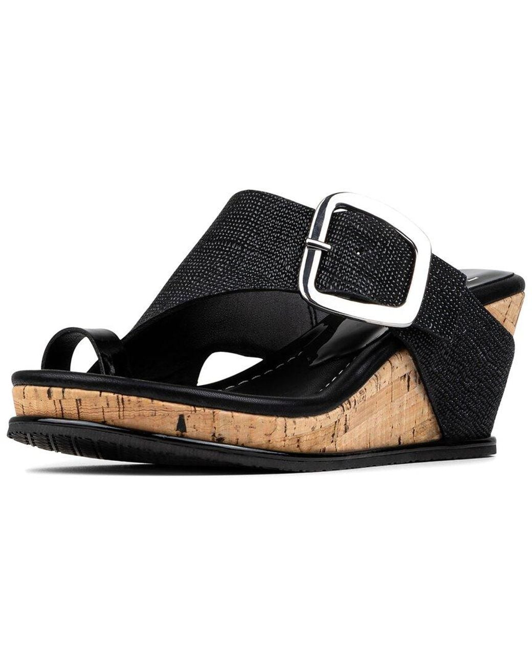 Donald J Pliner Black Gyer Wedge Sandal