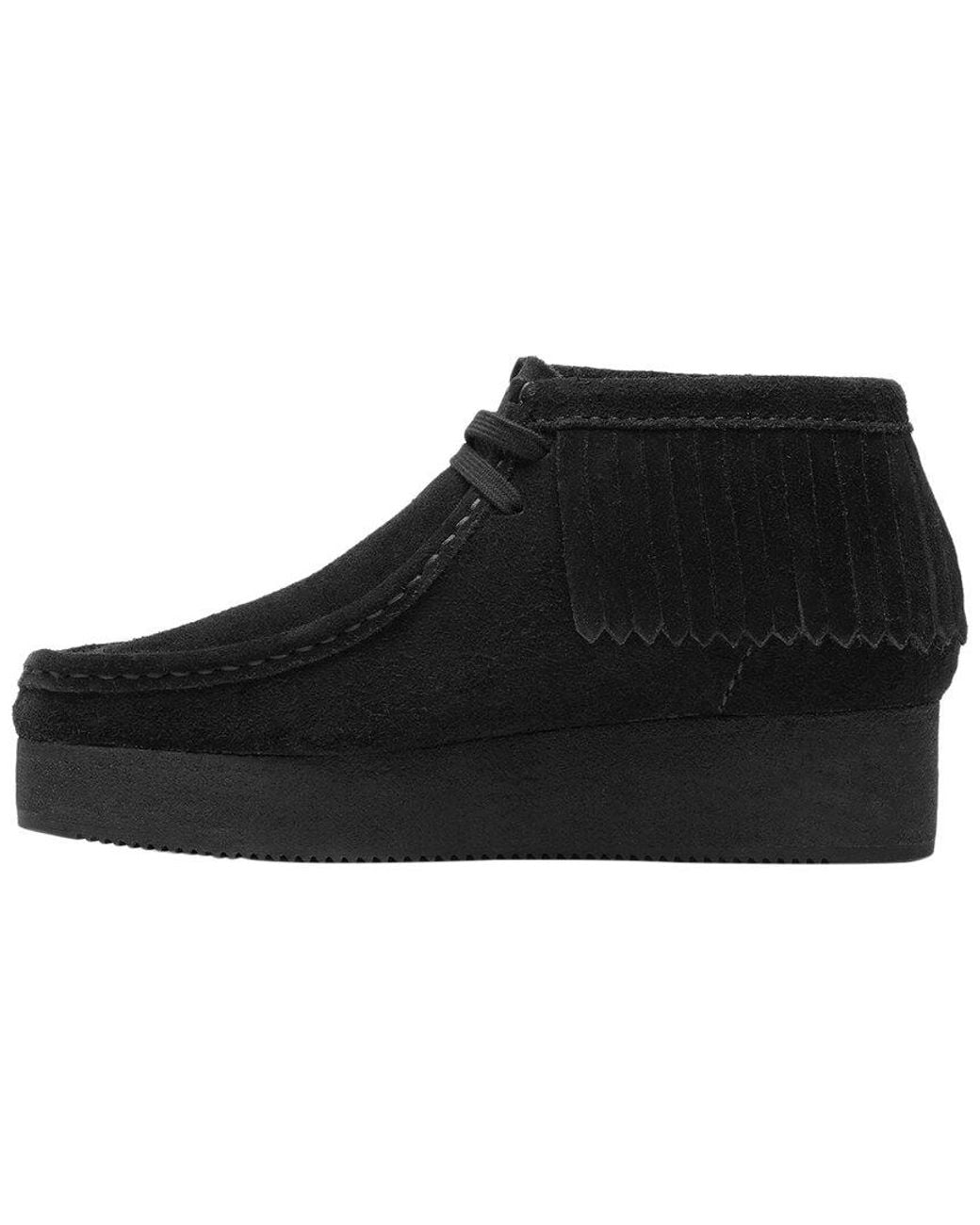 Clarks Black Wbwedge Fringe Suede Boot