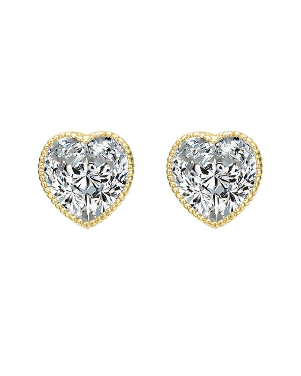 Rachel Glauber White 14K Diamond Cz Earrings