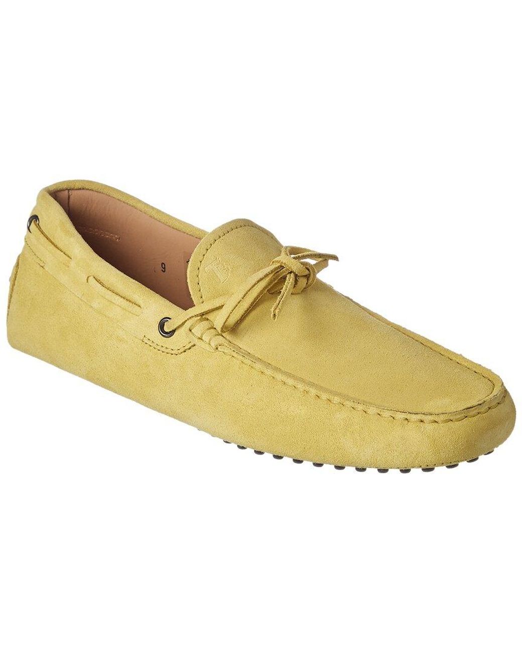 Tod's Yellow Gommino Suede Driving Shoe for men