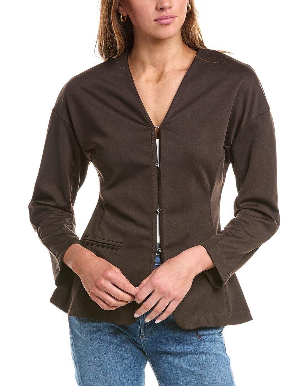 REVERIEE Gray Ponte Jacket