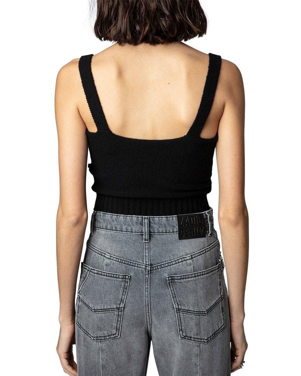 Zadig & Voltaire Black Wool & Cashmere Bettina Top
