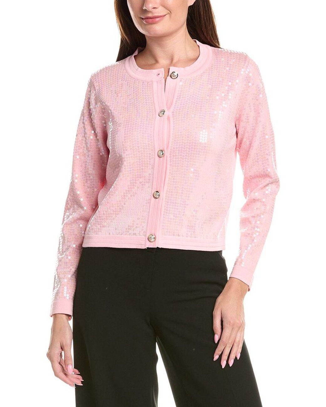 Nanette Lepore Pink Sequin Cardigan