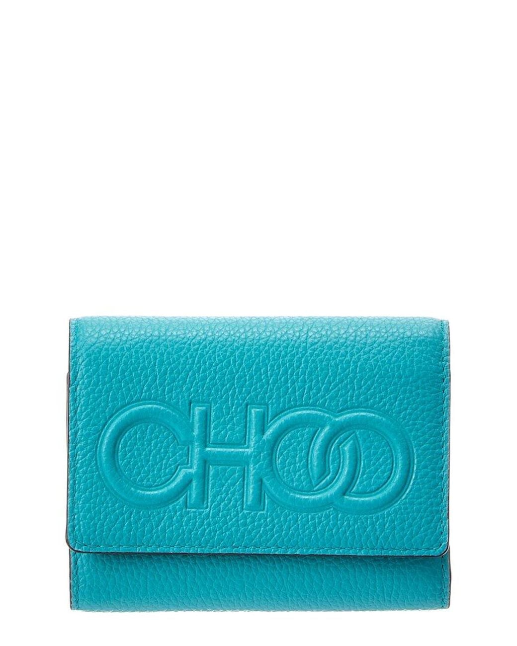 Jimmy Choo Blue Loni Leather Card Case