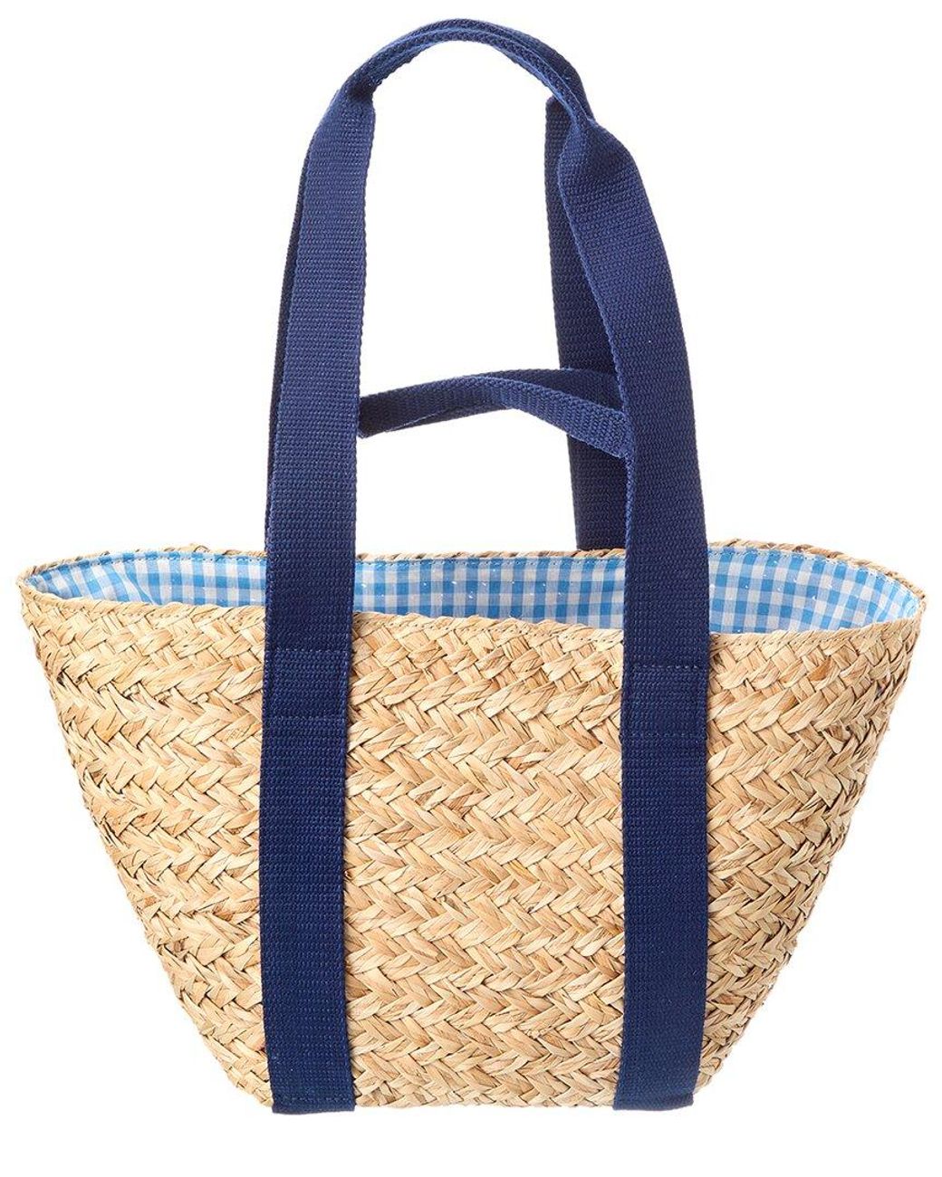 Rafe New York Blue Anna Straw Tote