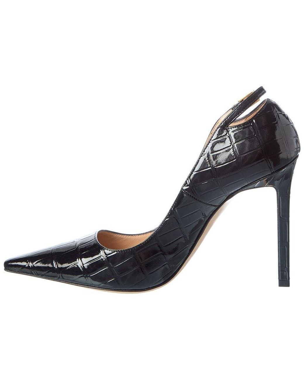 Tom Ford Blue Croc-Embossed Patent Pump