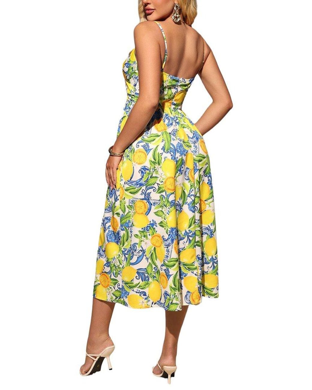 Nia Yellow Midi Dress