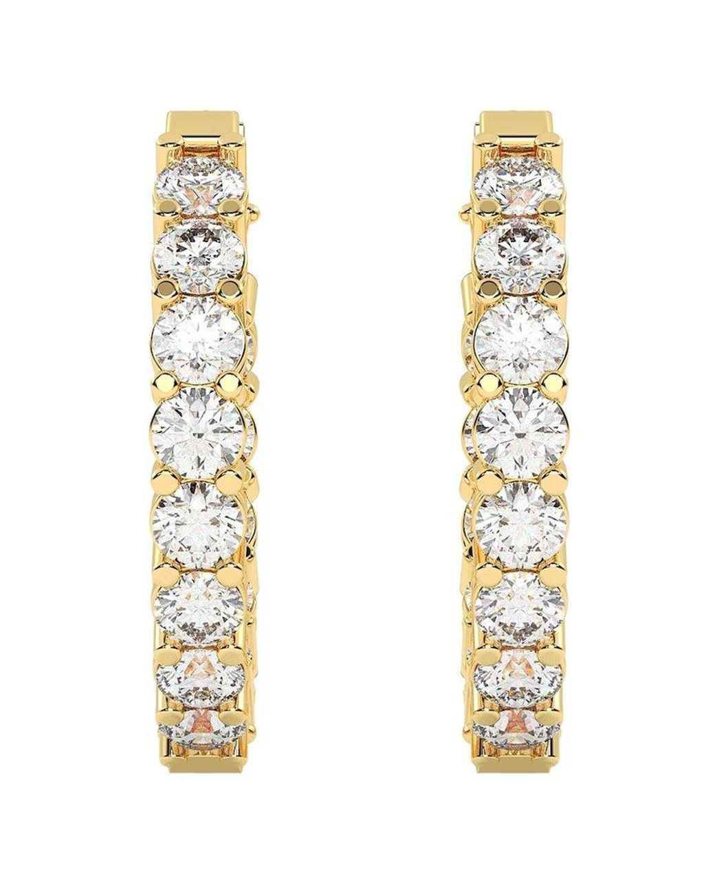 Diamond Select Cuts Metallic 14K 5.00 Ct. Tw. Diamond Earrings