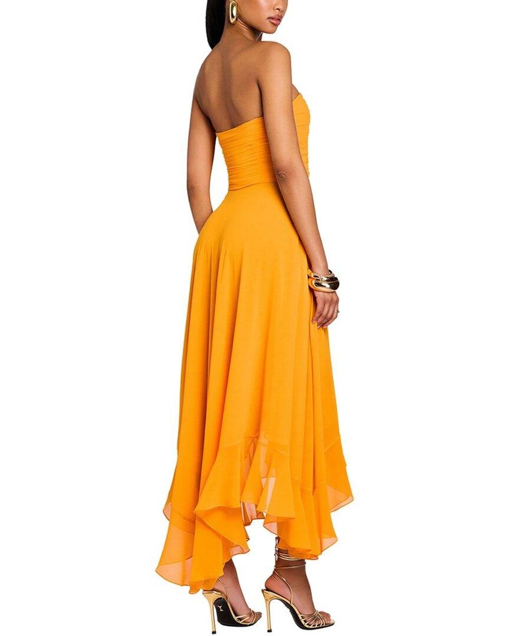Dilireba Orange Midi Dress