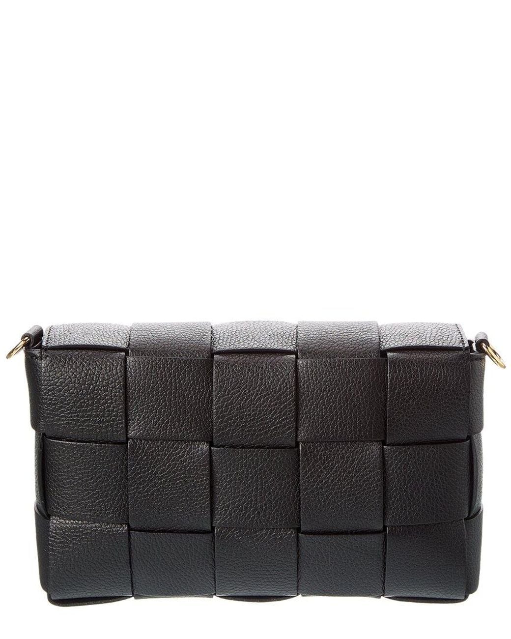 Isabella Rossetti Black Ember Hand-Woven Leather Shoulder Bag