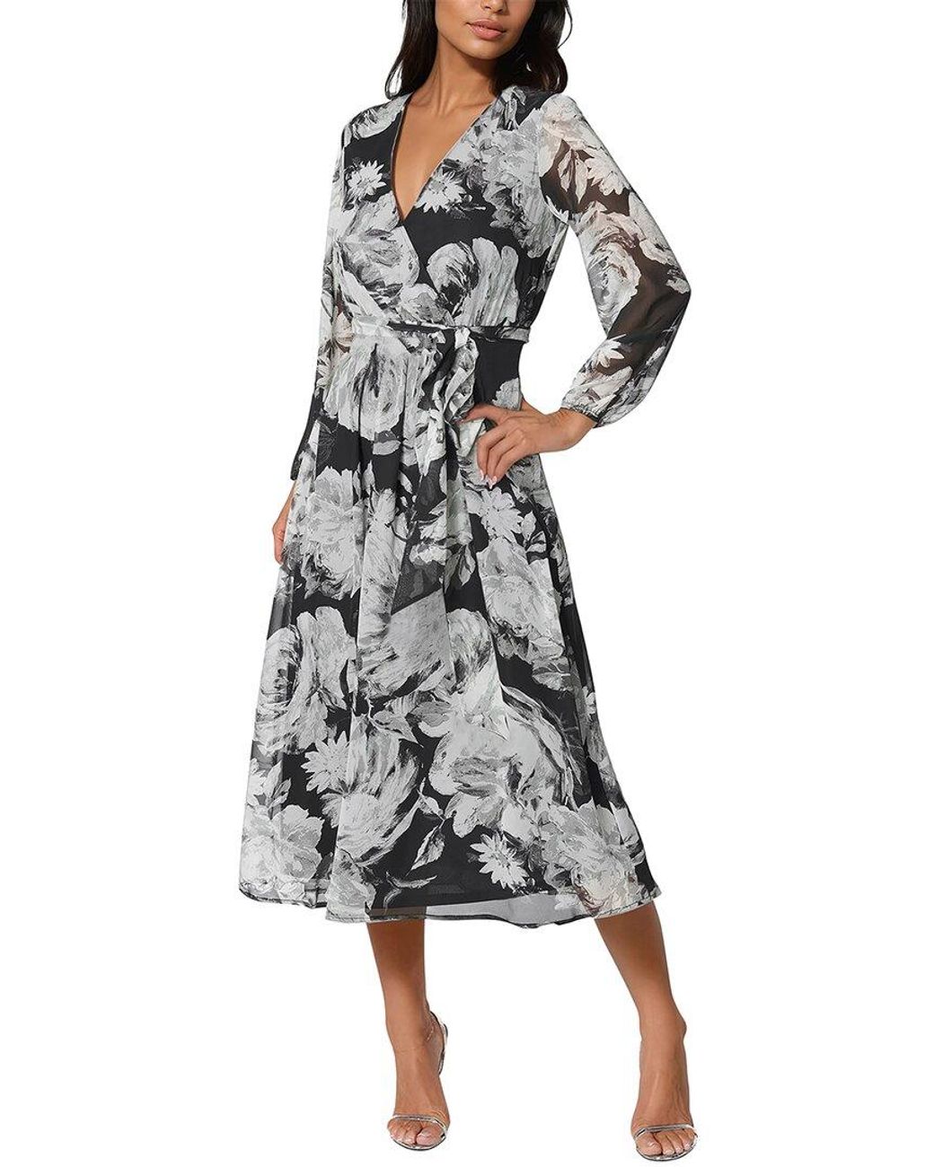 Bebe White Print Wrap Midi Dress