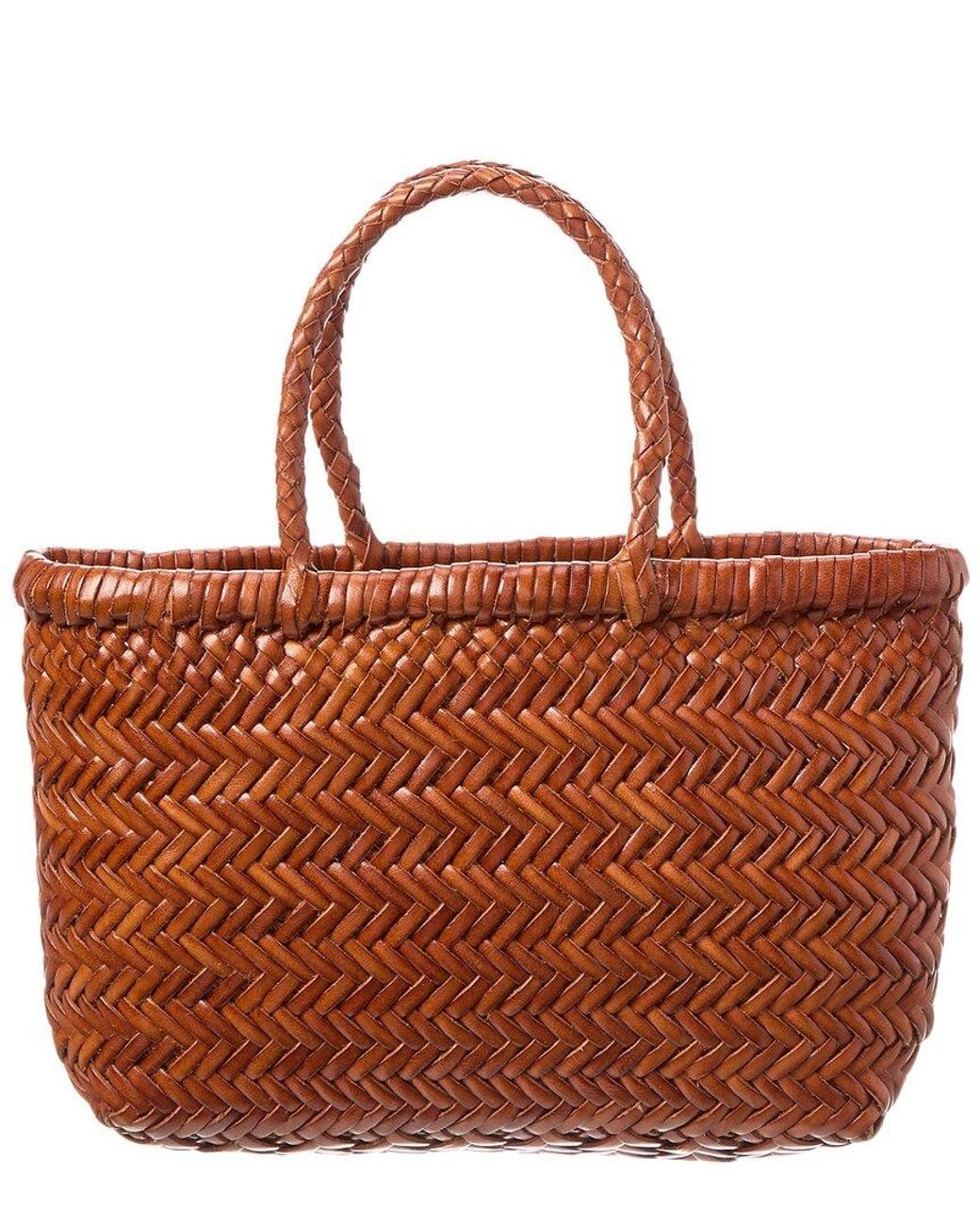 Dragon Diffusion Brown Flat Gora Mini Leather Basket Bag