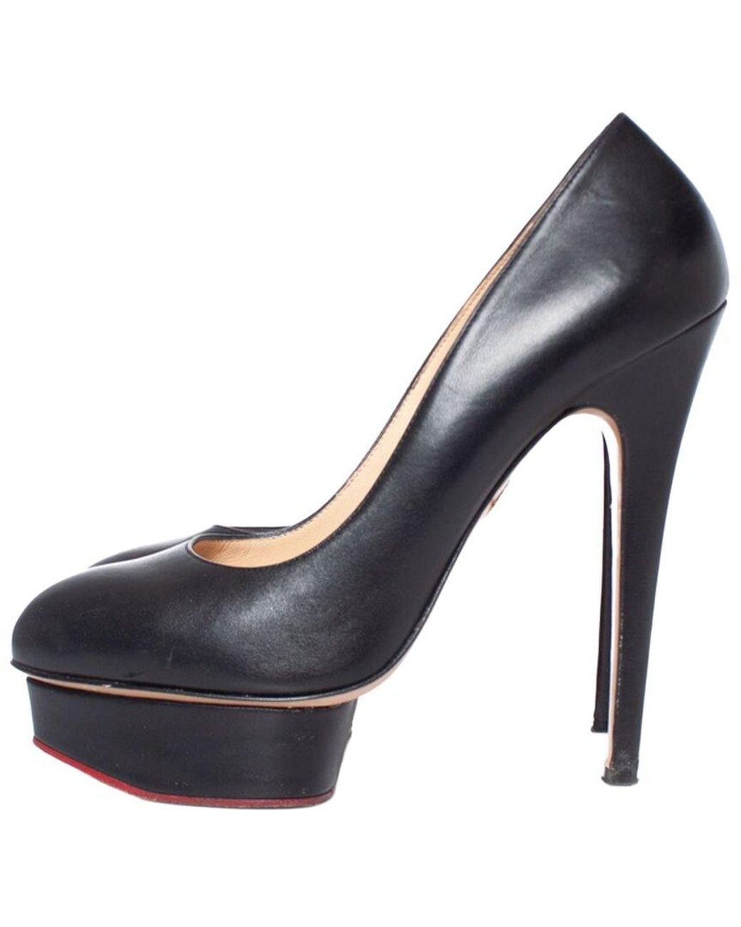 Charlotte Olympia Blue Leather Platform Pump (Authentic Pre-Loved)