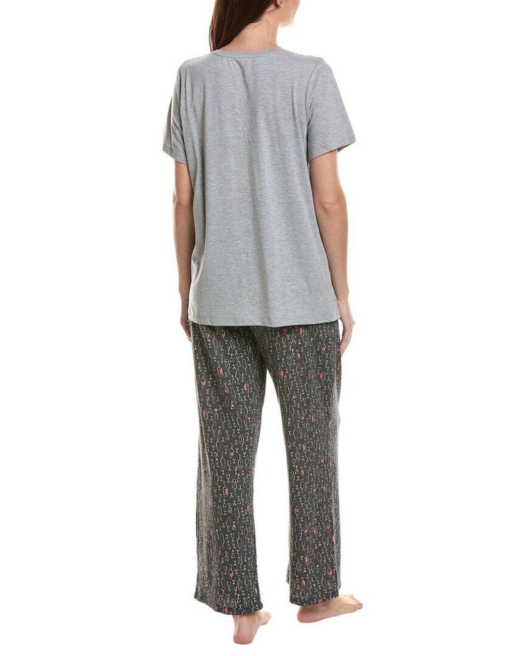 Hue Gray 2Pc Embellished Pajama Set