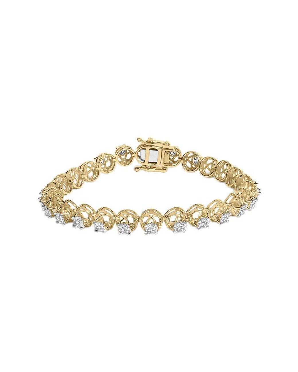 Haus of Brilliance Metallic 14K Over 3.90 Ct. Tw. Diamond Tennis Bracelet