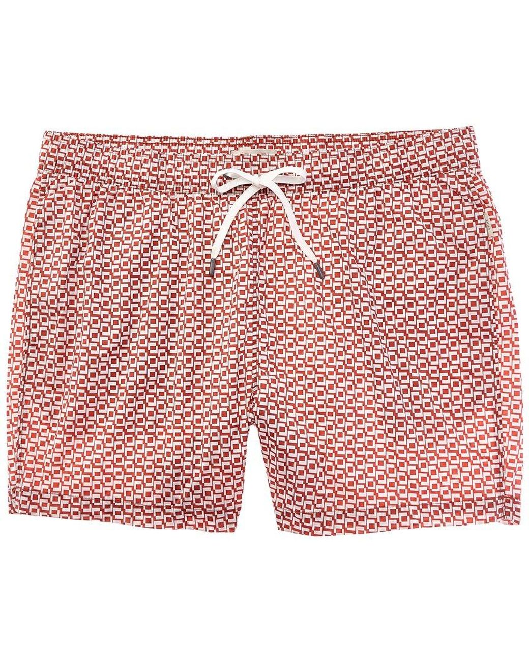 Onia Red Printed Swim Short for men