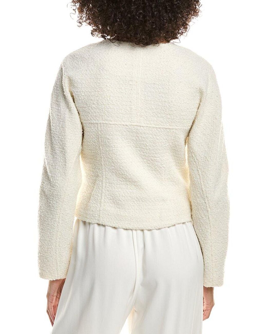 10 Crosby Derek Lam White Prewett Zip Front Wool-Blend Jacket