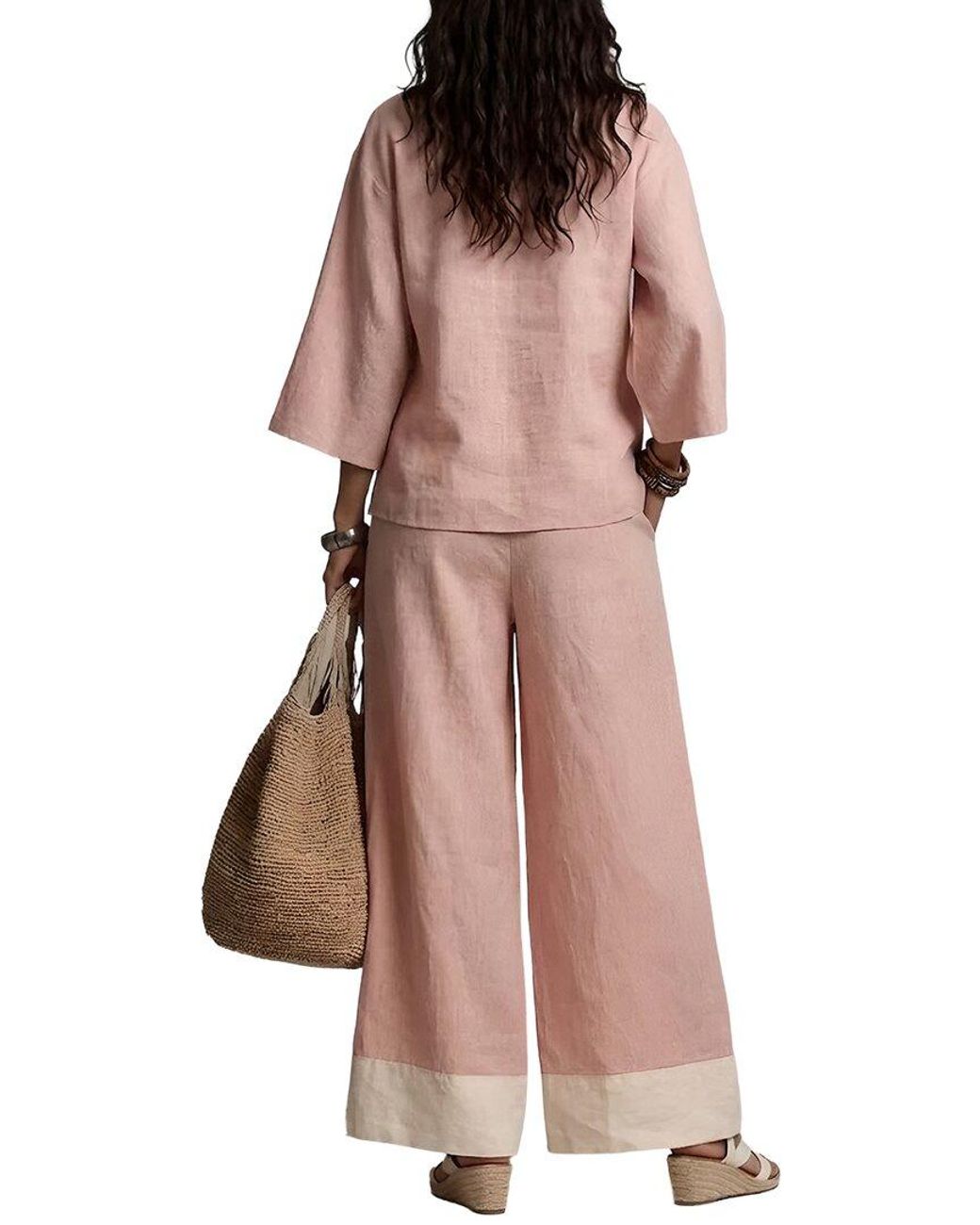 Olivia Taylor Brown 2Pc Blouse & Pant Set