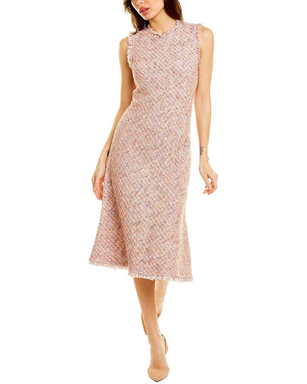 St. John Boucle Tweed Midi Dress in 