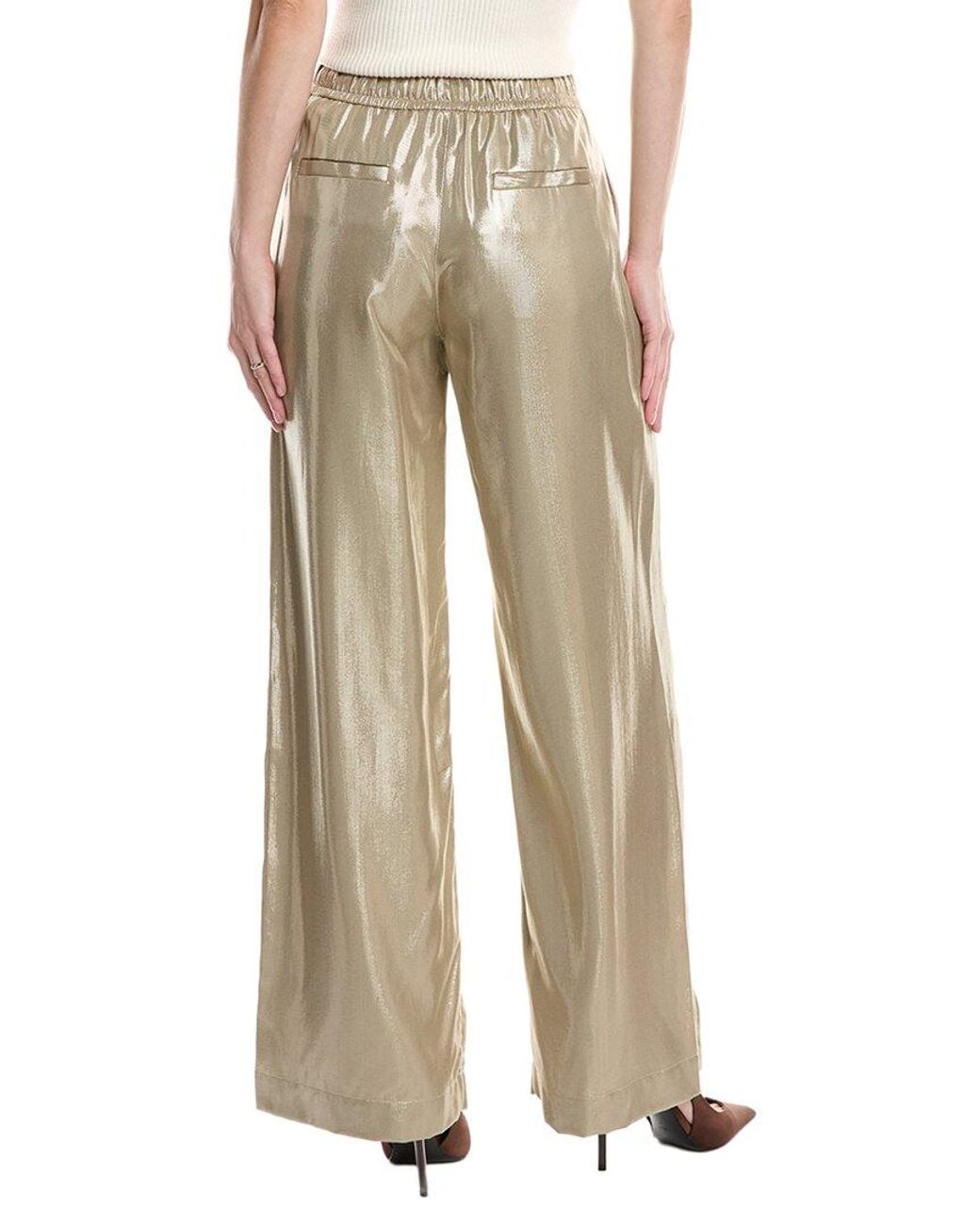 Brunello Cucinelli Natural Metallic Pull-On Pant
