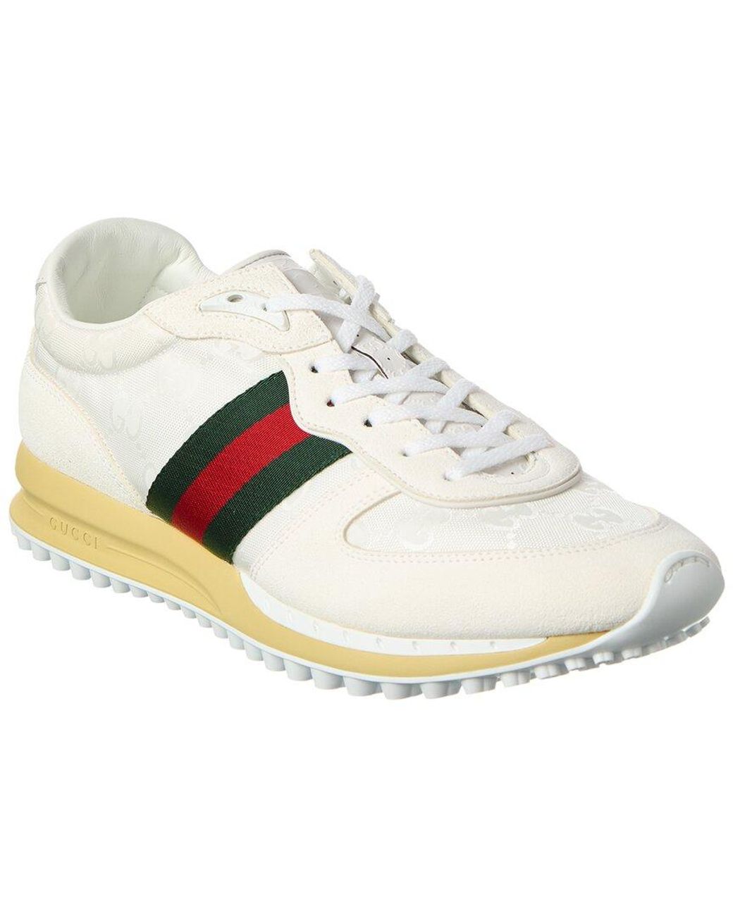 Gucci White Re-Motion Gg Canvas & Suede Sneaker for men
