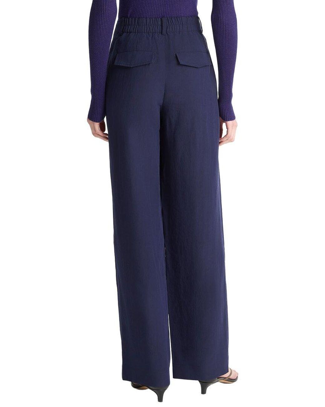 Vince Blue Mid Rise Relaxed Wide Leg Pant