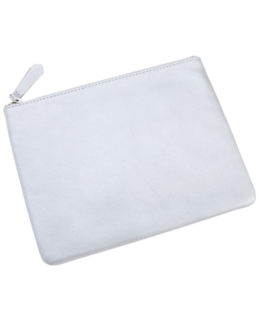 ROYCE New York White Leather Zippered Travel Organizer Pouch