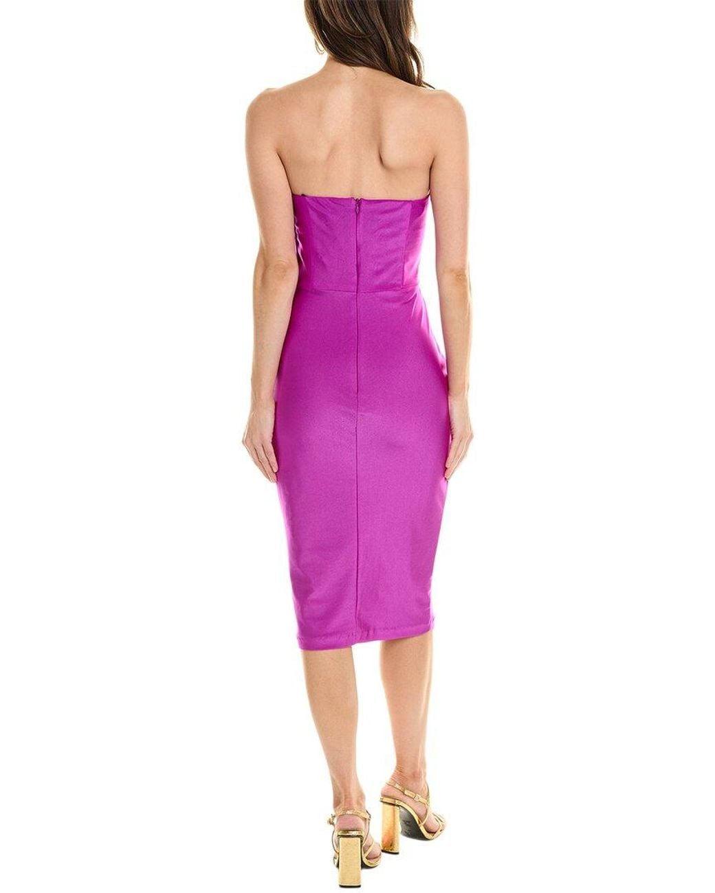 Issue New York Purple Strapless Midi Dress