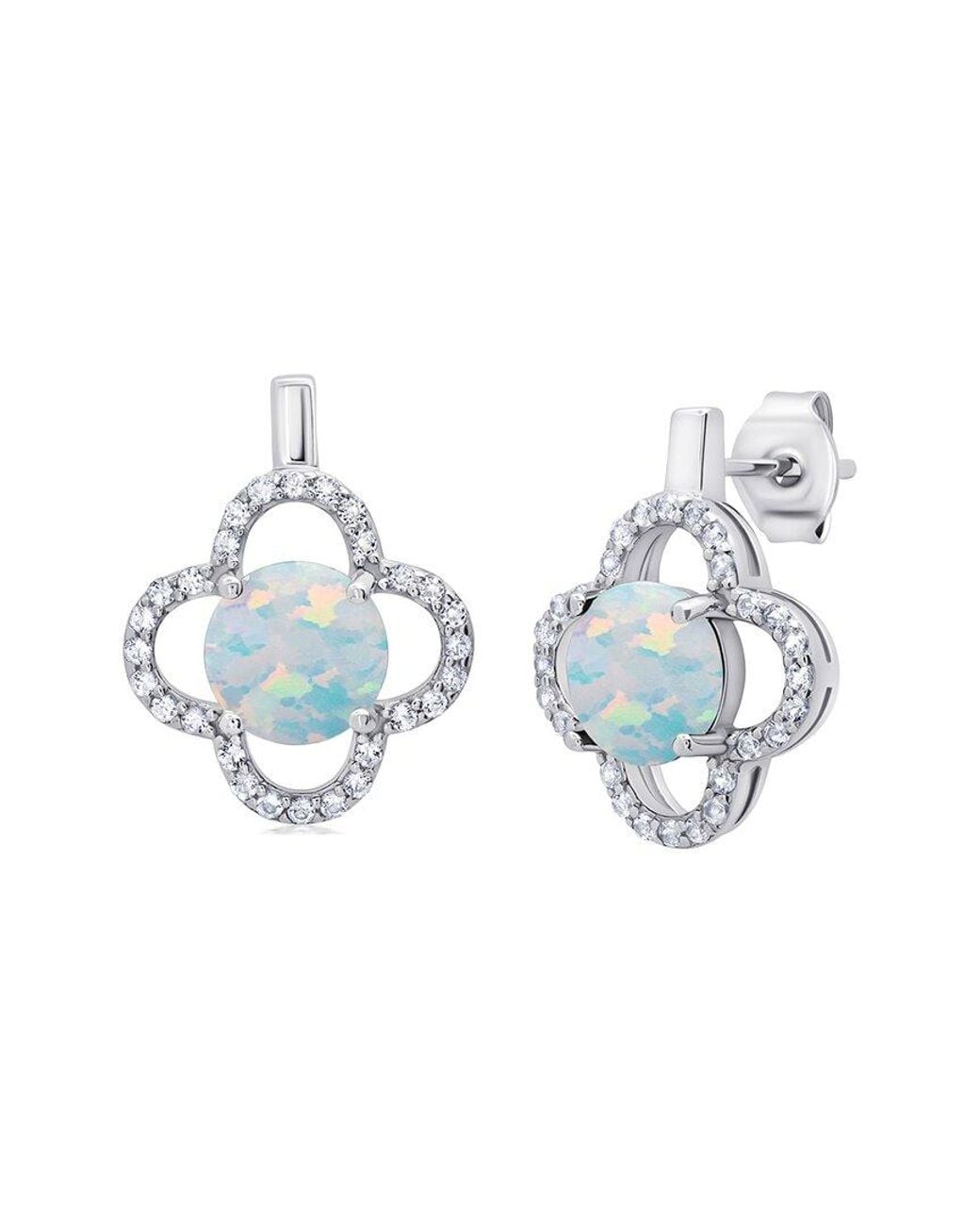 MaxColor Blue 0.75 Ct. Tw. Lab-Grown Opal Drop Earrings