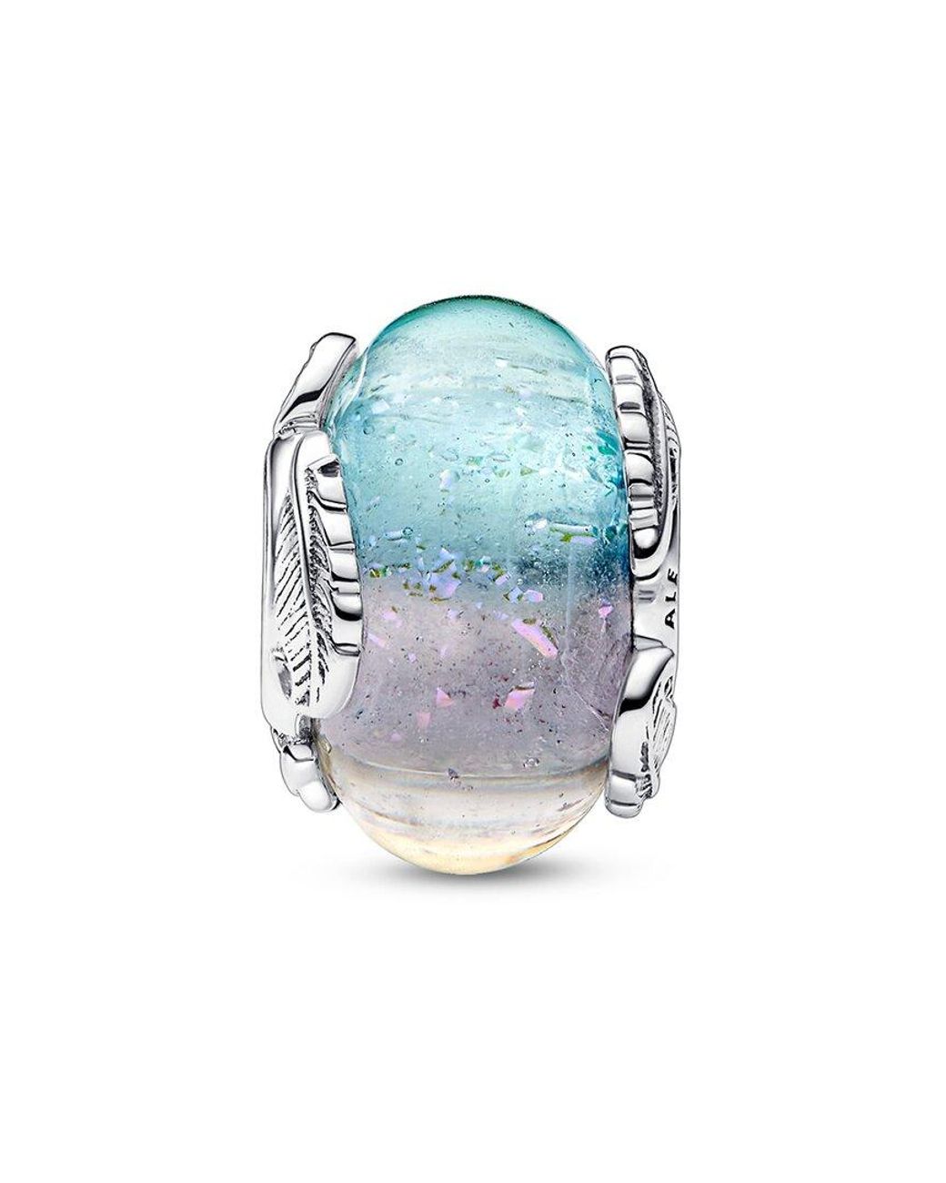 Pandora Blue Moments Murano Glass & Curved Feather Charm